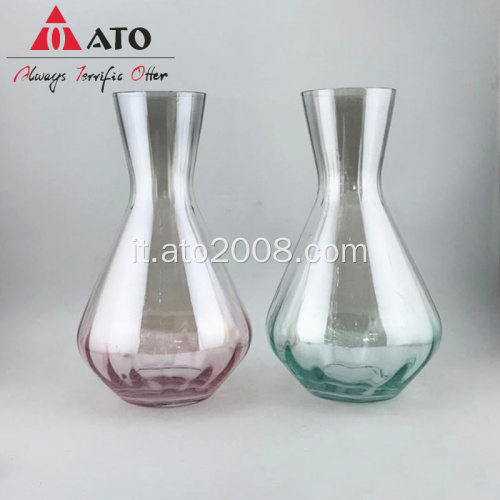 Vaso di fiori di vetro trasparente decorativo